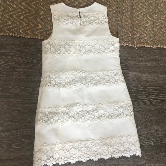 J. Crew | White Lace Striped Shift Dress (2) - Picture 3 of 6